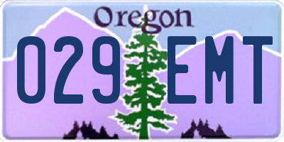 OR license plate 029EMT