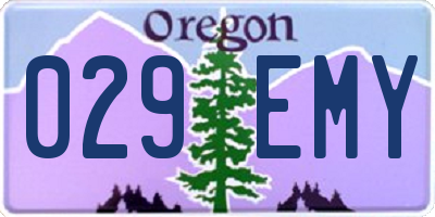 OR license plate 029EMY