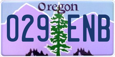 OR license plate 029ENB