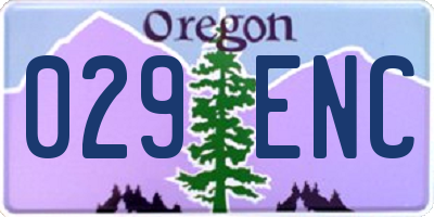 OR license plate 029ENC