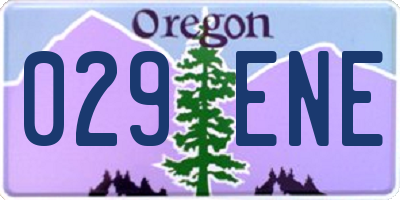 OR license plate 029ENE