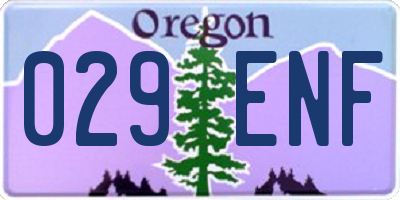 OR license plate 029ENF
