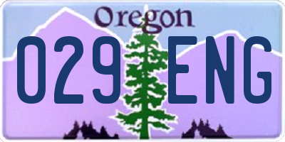 OR license plate 029ENG