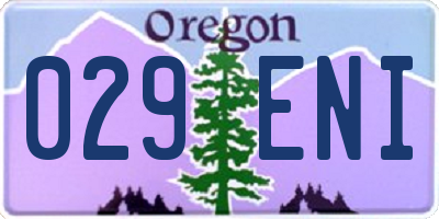 OR license plate 029ENI