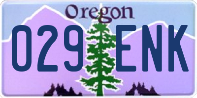 OR license plate 029ENK