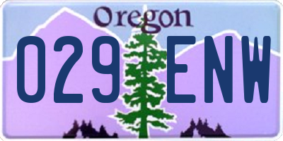 OR license plate 029ENW