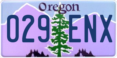 OR license plate 029ENX