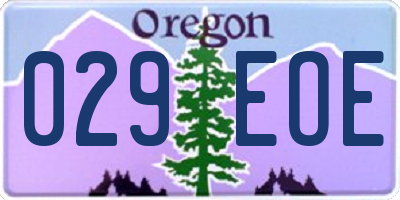 OR license plate 029EOE