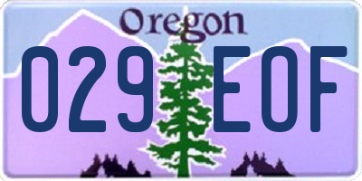 OR license plate 029EOF