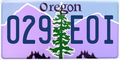 OR license plate 029EOI