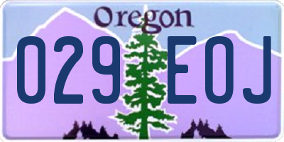 OR license plate 029EOJ