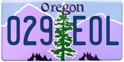 OR license plate 029EOL