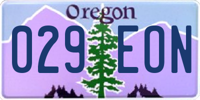 OR license plate 029EON