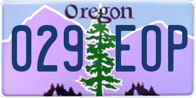 OR license plate 029EOP