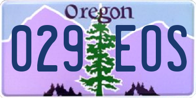 OR license plate 029EOS
