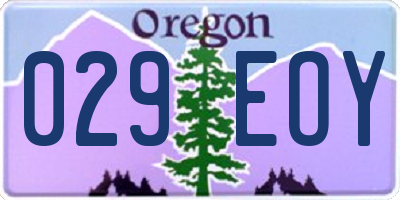 OR license plate 029EOY
