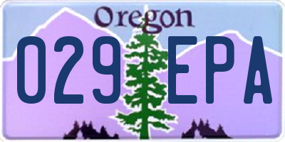OR license plate 029EPA