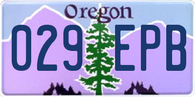 OR license plate 029EPB