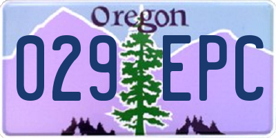OR license plate 029EPC