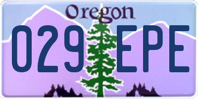 OR license plate 029EPE