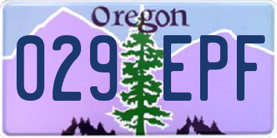 OR license plate 029EPF