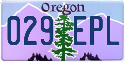 OR license plate 029EPL