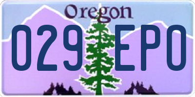 OR license plate 029EPO