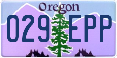 OR license plate 029EPP