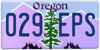 OR license plate 029EPS