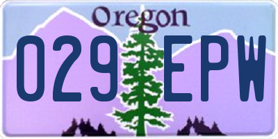 OR license plate 029EPW