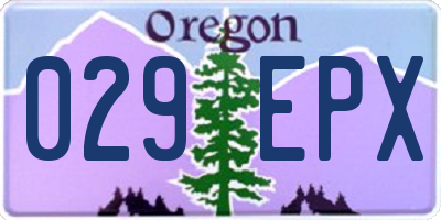 OR license plate 029EPX
