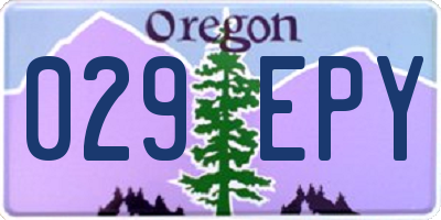 OR license plate 029EPY