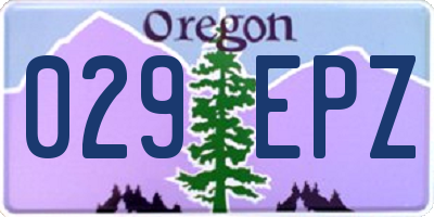 OR license plate 029EPZ