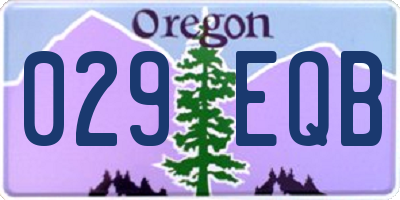 OR license plate 029EQB