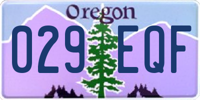 OR license plate 029EQF
