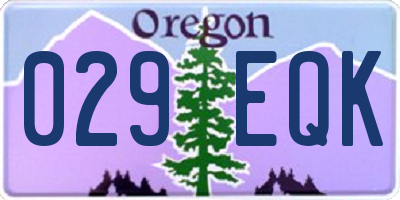 OR license plate 029EQK