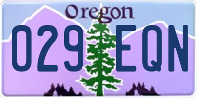 OR license plate 029EQN