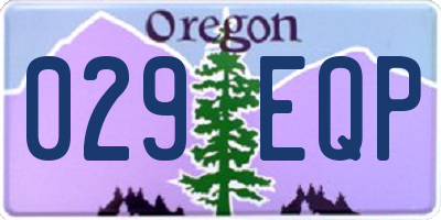 OR license plate 029EQP