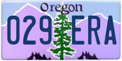 OR license plate 029ERA