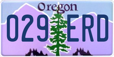 OR license plate 029ERD