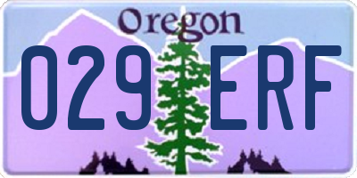 OR license plate 029ERF