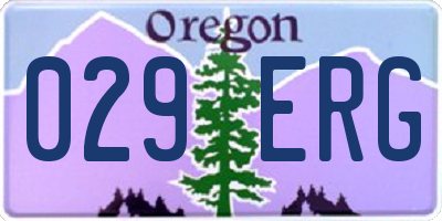 OR license plate 029ERG