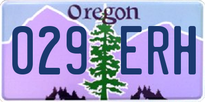 OR license plate 029ERH