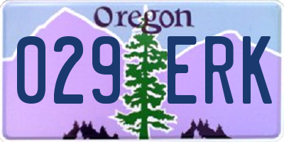 OR license plate 029ERK