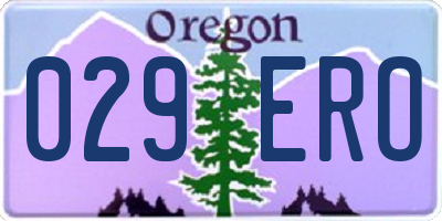 OR license plate 029ERO