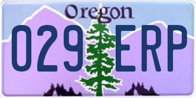 OR license plate 029ERP