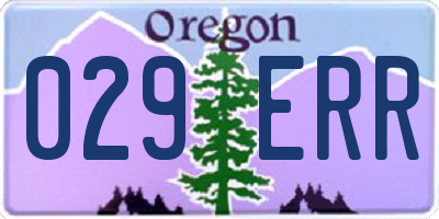 OR license plate 029ERR