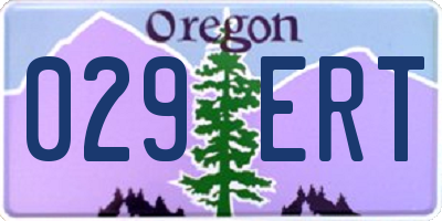 OR license plate 029ERT