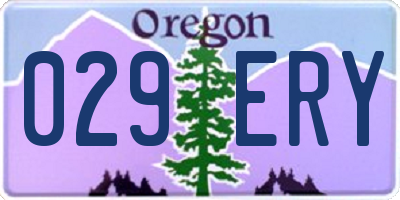 OR license plate 029ERY