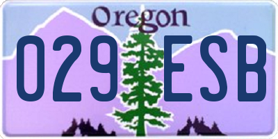 OR license plate 029ESB